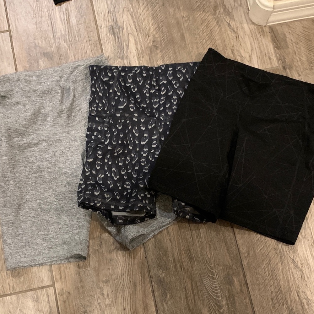 Set of 6 Women's old navy bike Shorts - neon spandex shorts and Reebok shorties